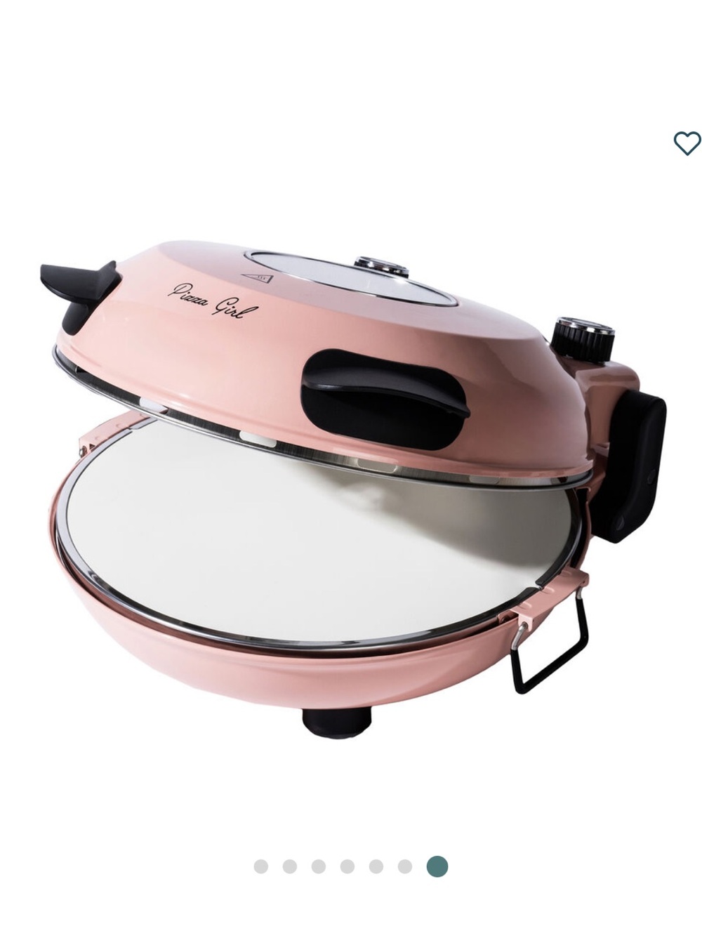 Pizza Girl Pink Tabletop Pizza Grill with Scraper